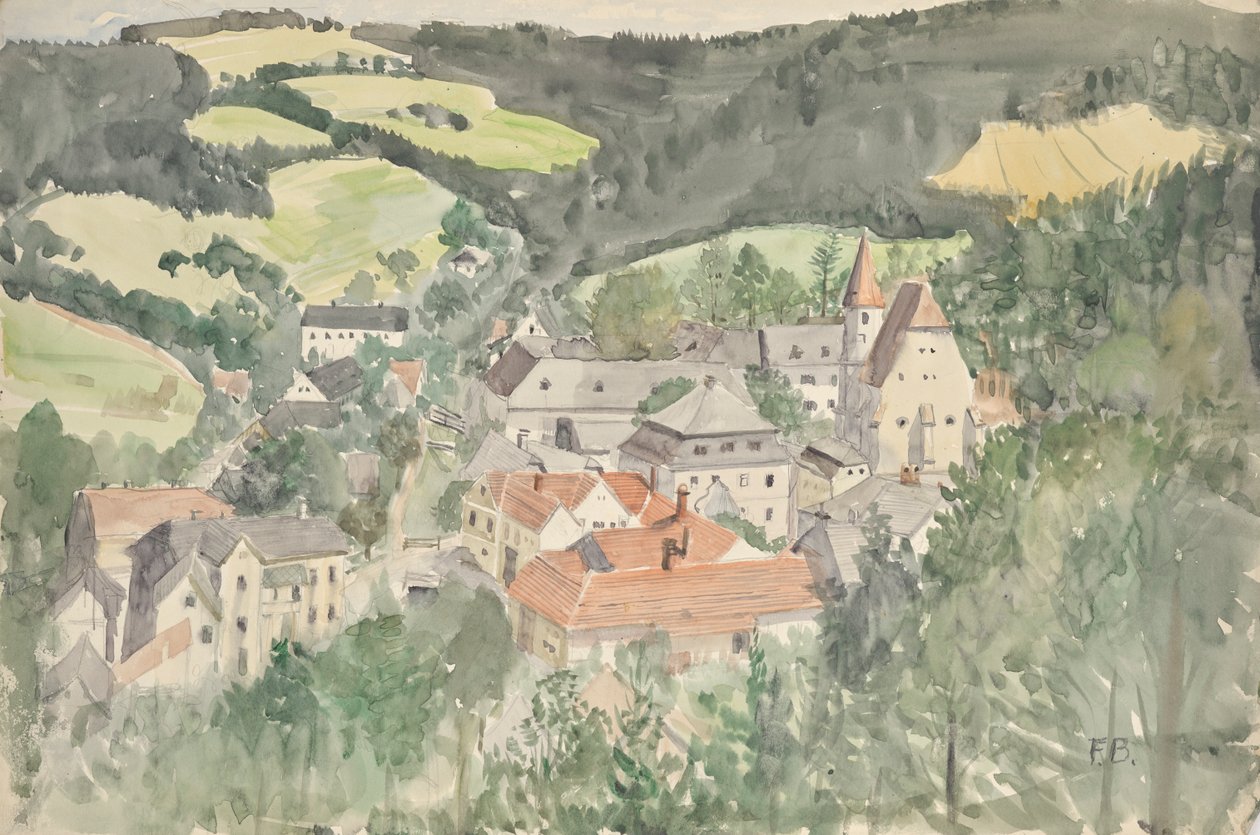 Paysage de village - Franz Barwig d. Ä.