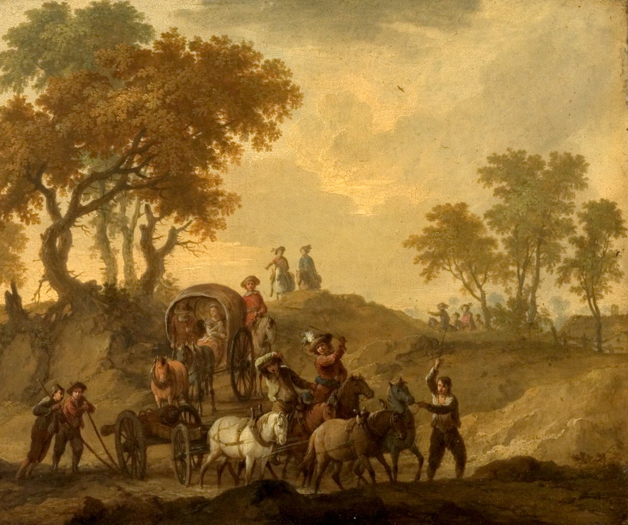 Paysage avec chariot à bagages - Franz Ferg