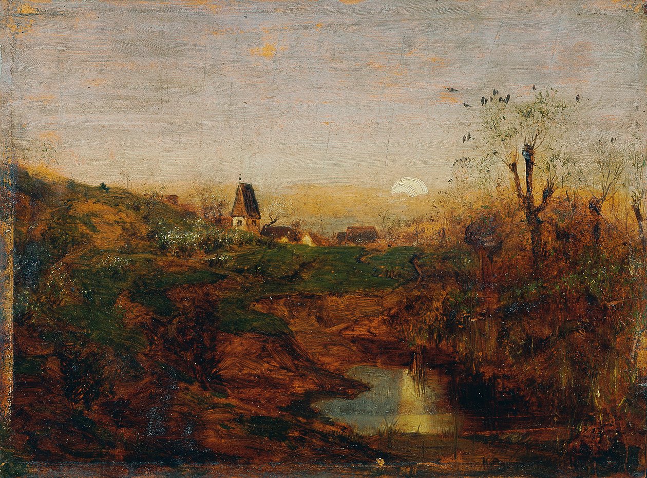 Crépuscule dans le paysage marécageux - Franz Hoffmann von Fallersleben