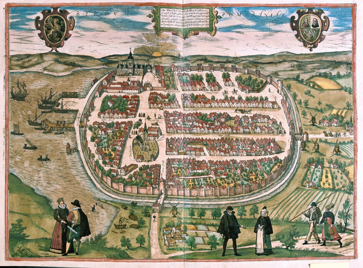 Barth en Poméranie, Allemagne (gravure) - Franz Hogenberg