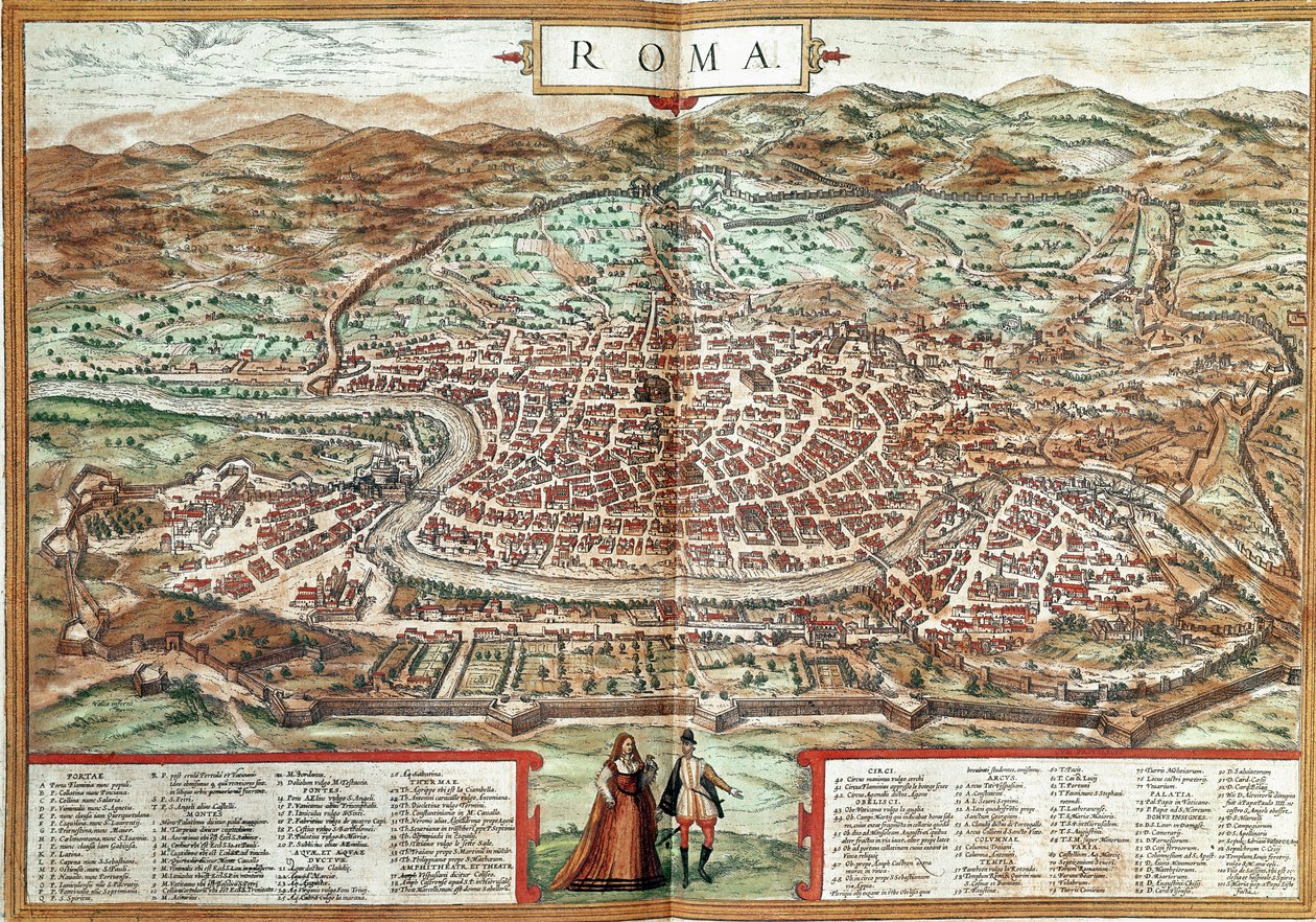 Carte de Rome (gravure) - Franz Hogenberg