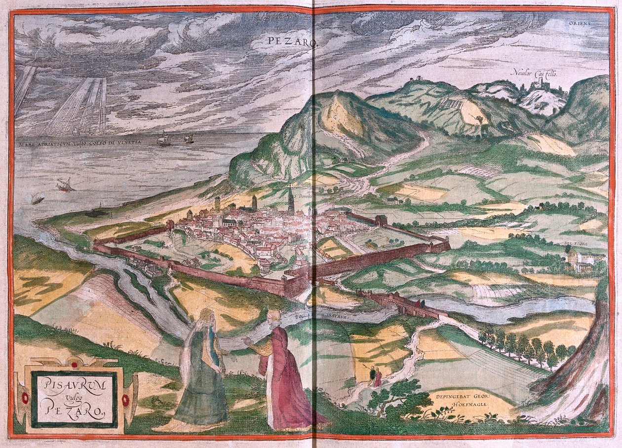Pesaro, Italie (gravure) - Franz Hogenberg