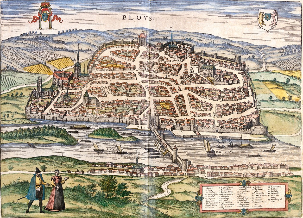 Plan de Blois (Bloys), France - Franz Hogenberg