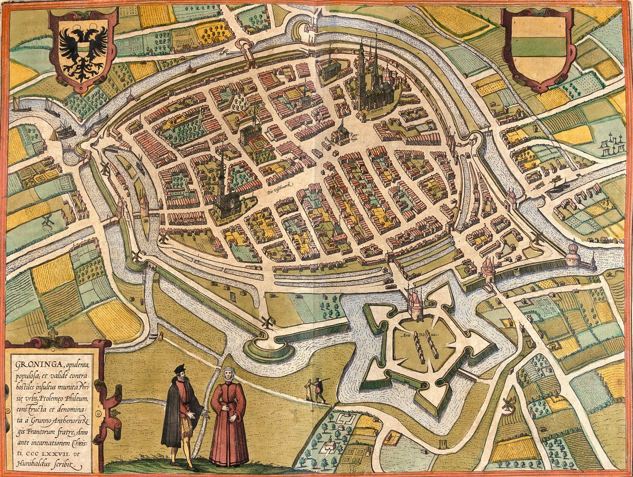 Plan de Groningue (Groninga), Pays-Bas - Franz Hogenberg