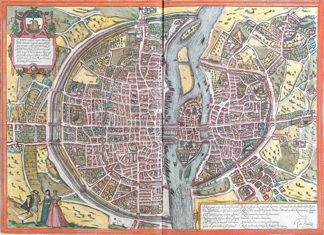 Vue de Paris (Lutetia), France (eau-forte) - Franz Hogenberg