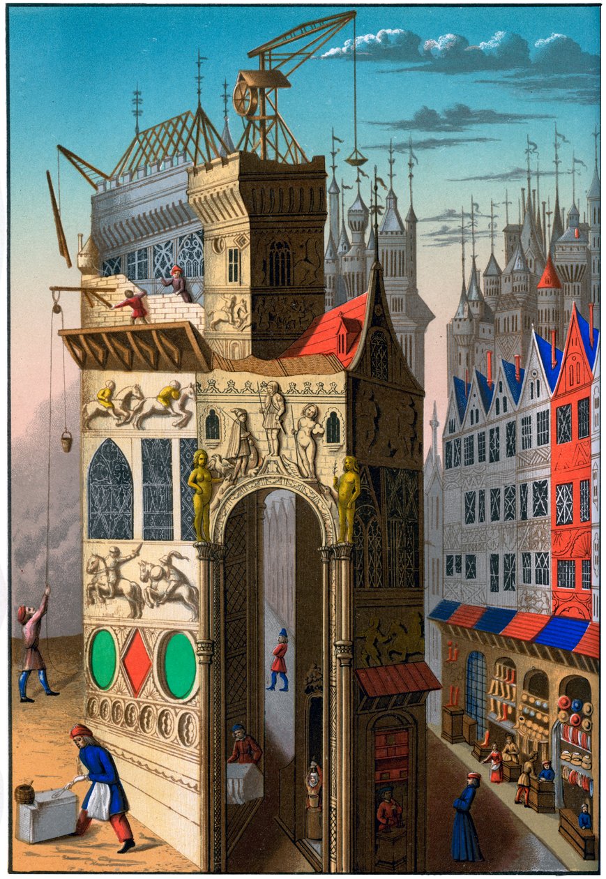 Construction de bâtiments, France, 15e siècle 1849 - Franz Kellerhoven