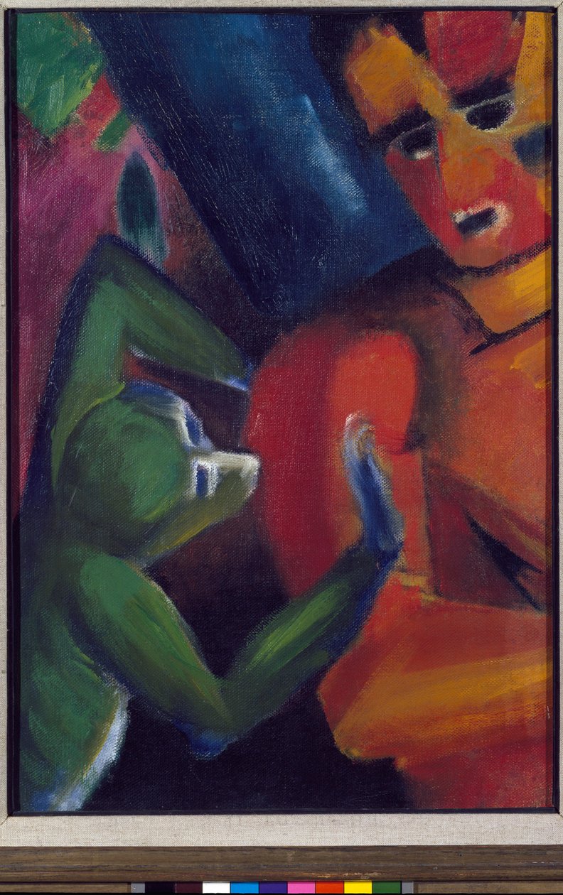 Un homme et un petit singe - Franz Marc
