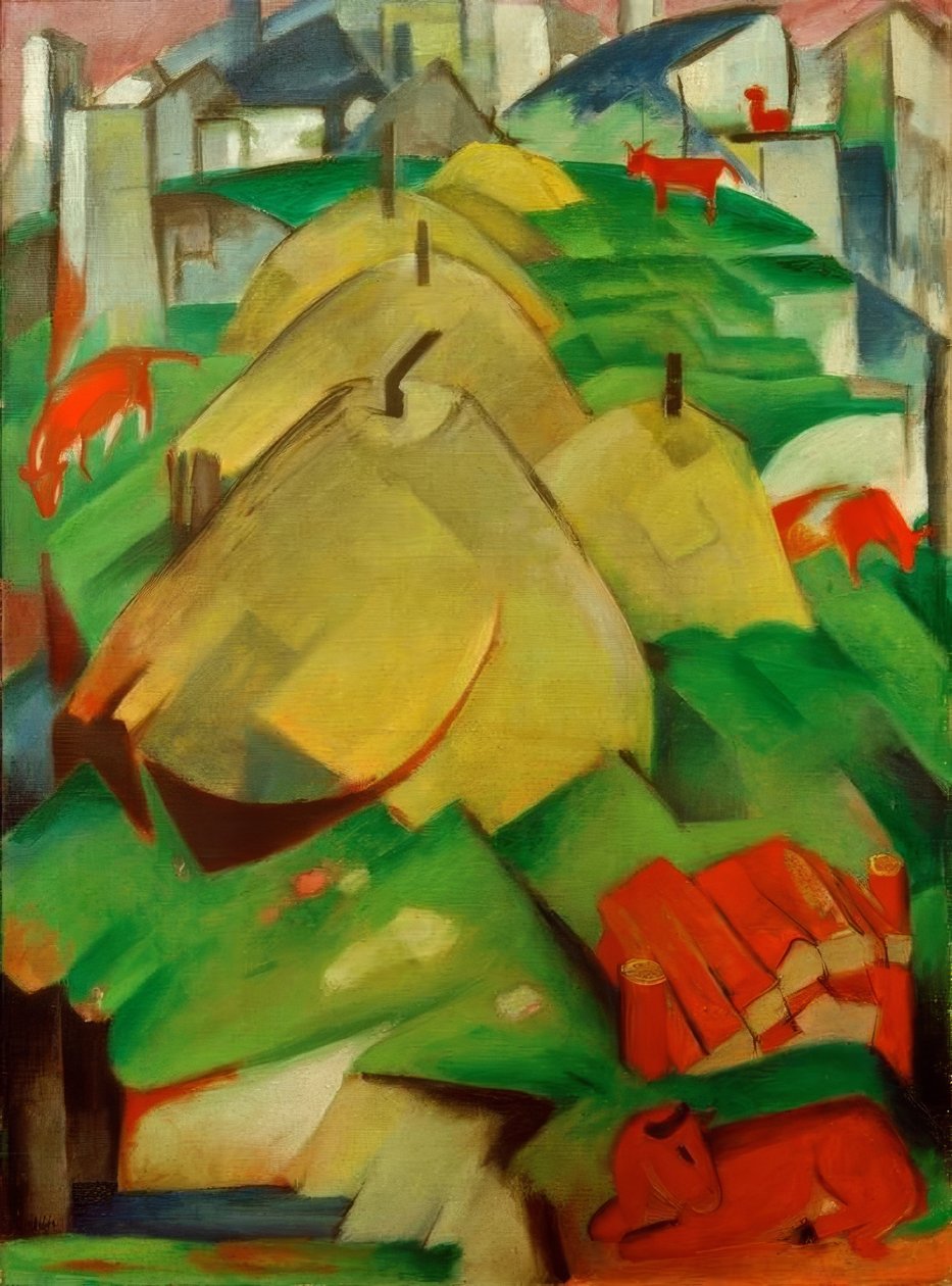 Scène alpine (meules de foin) - Franz Marc