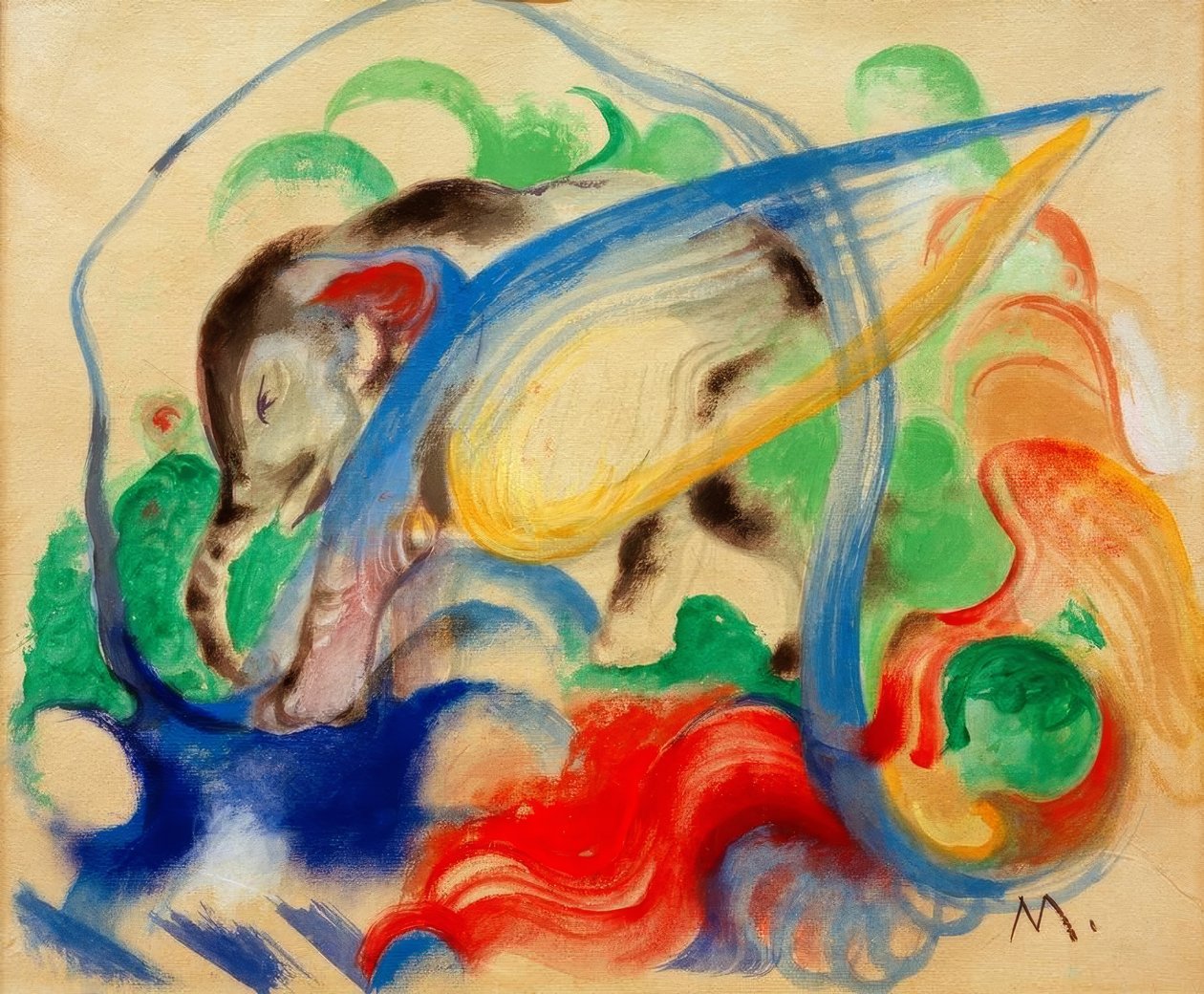 Créature fabuleuse (Éléphant gris) - Franz Marc