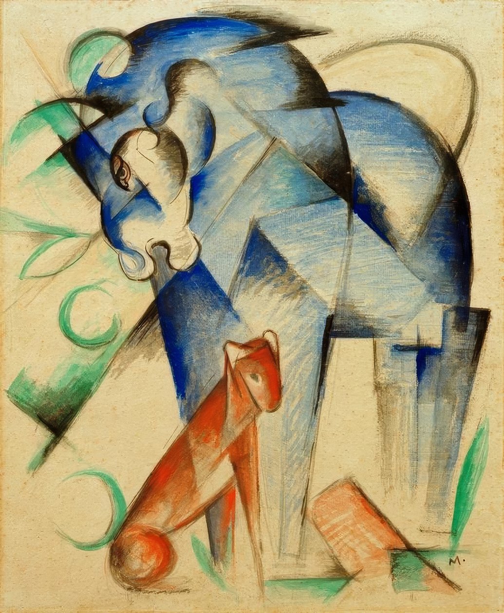 Animaux fabuleux (Cheval bleu et chien rouge) - Franz Marc