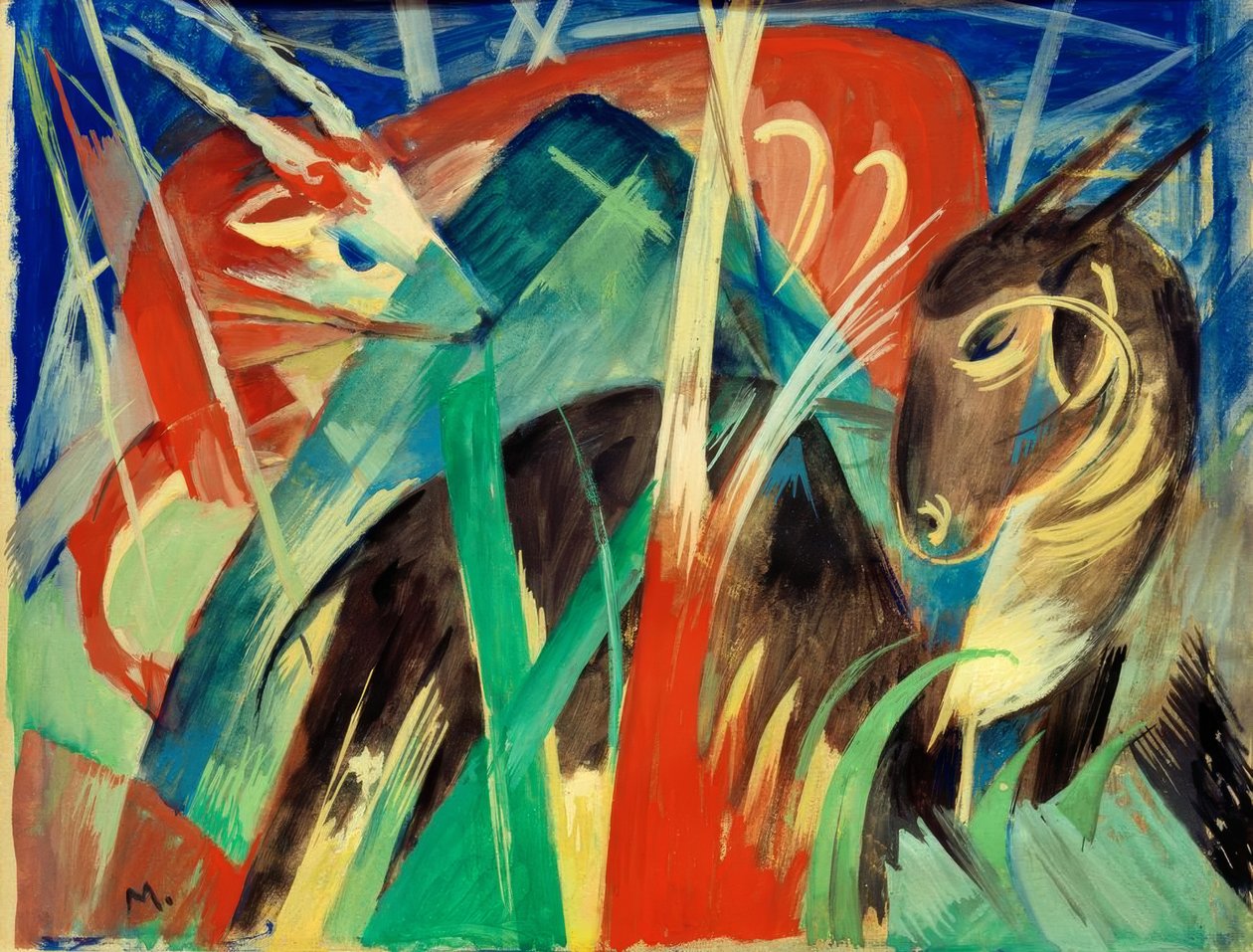 Animaux fabuleux I (Composition animale I) - Franz Marc