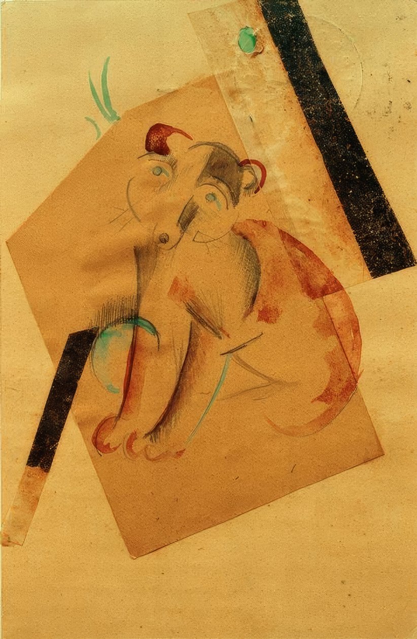 Chien en attente - Franz Marc