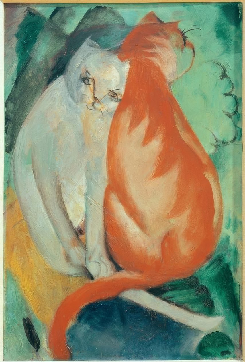Chats, rouge et blanc - Franz Marc