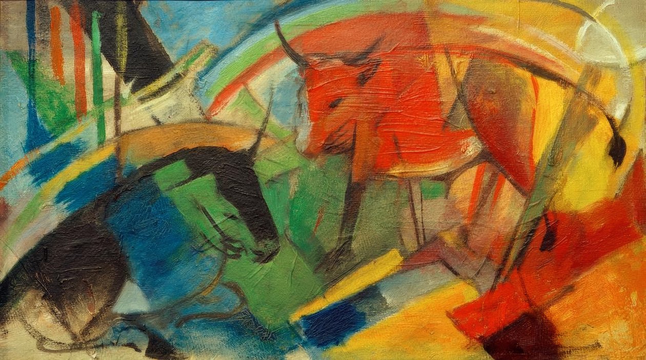 Petit tableau avec bovins - Franz Marc