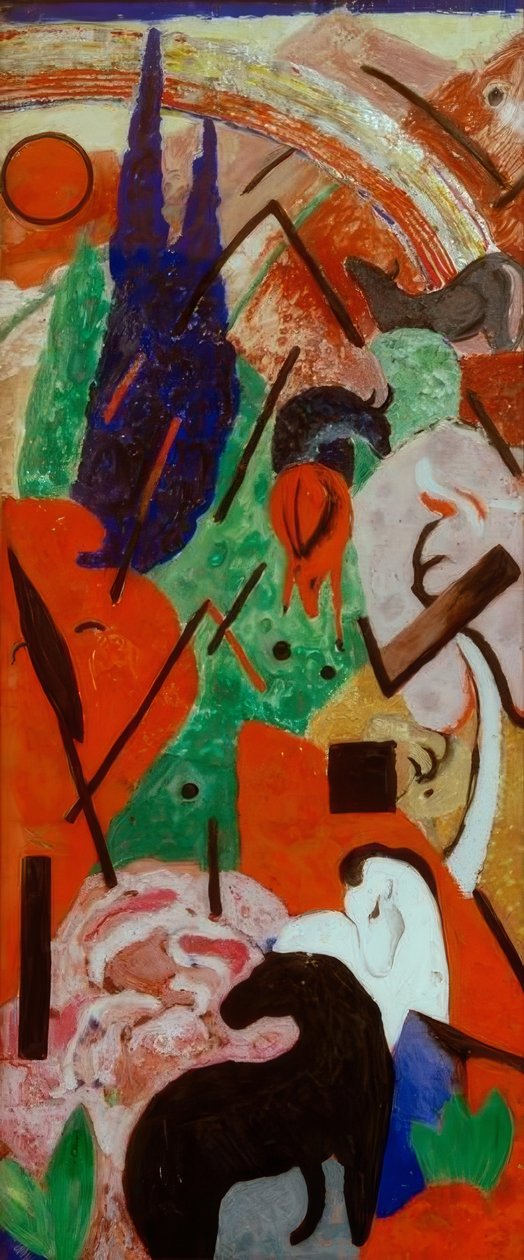 Paysage avec animaux et arc-en-ciel - Franz Marc