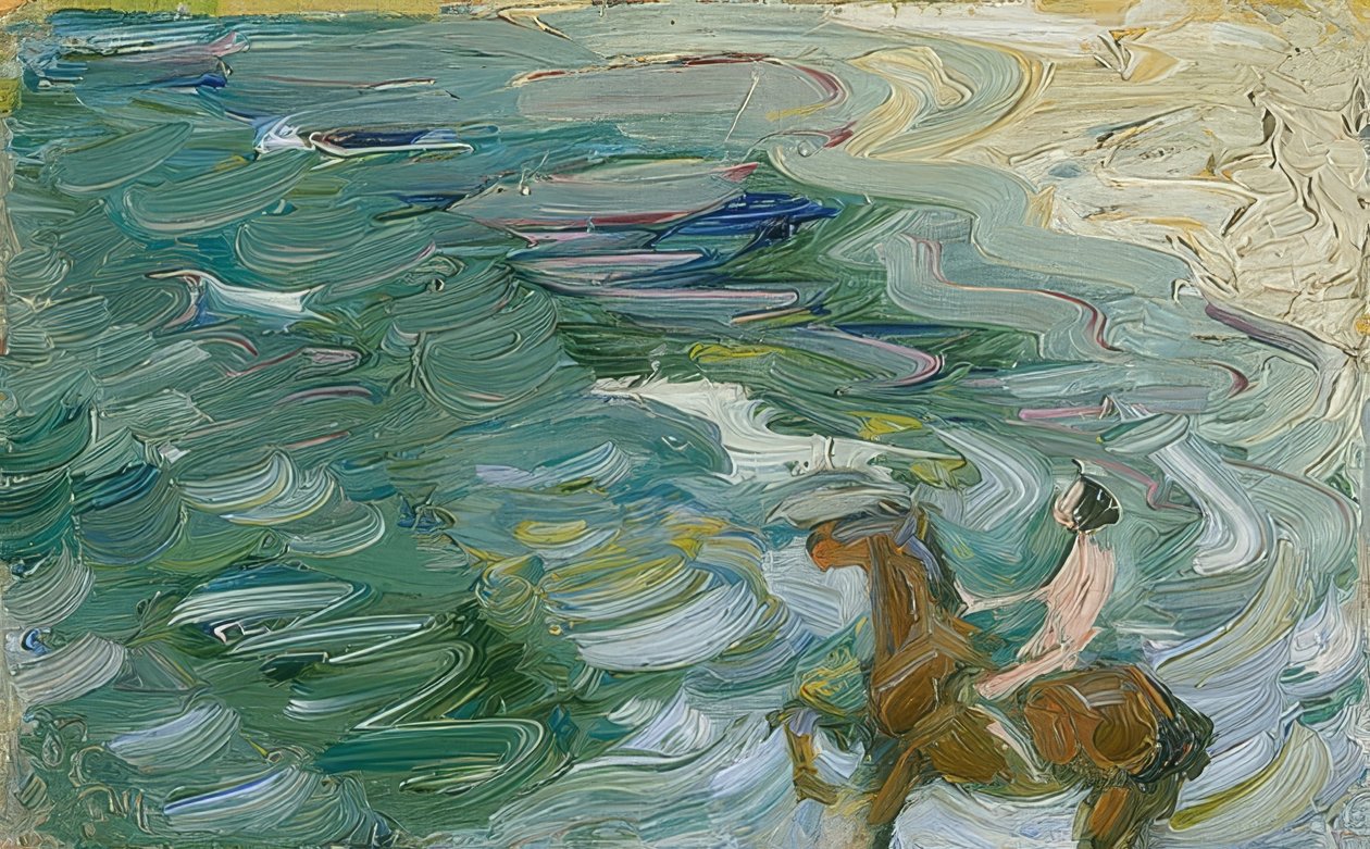 Cavalier sur la plage - Franz Marc