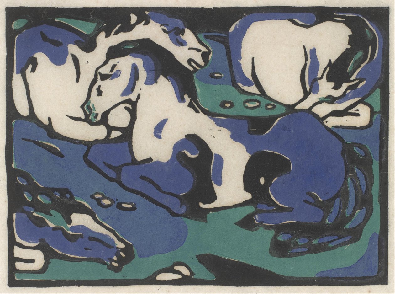 Chevaux au repos - Franz Marc