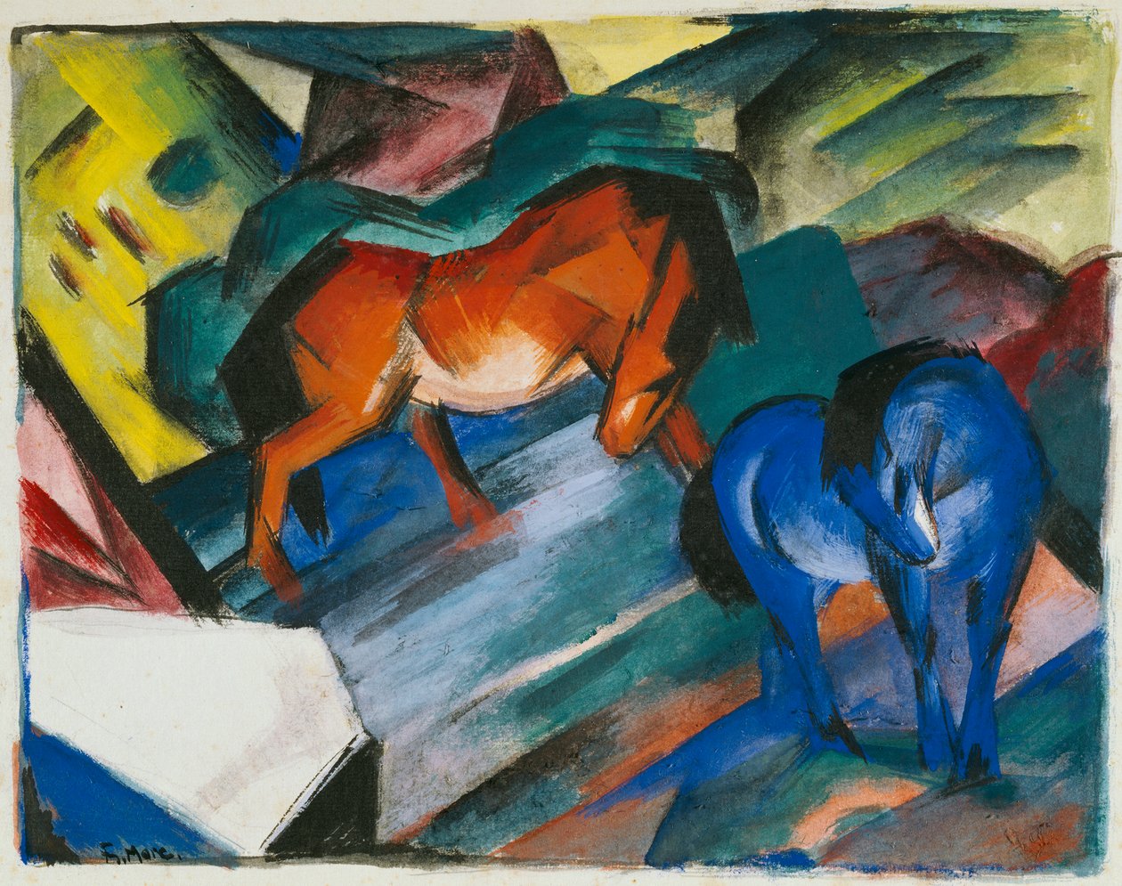 Cheval rouge et bleu - Franz Marc