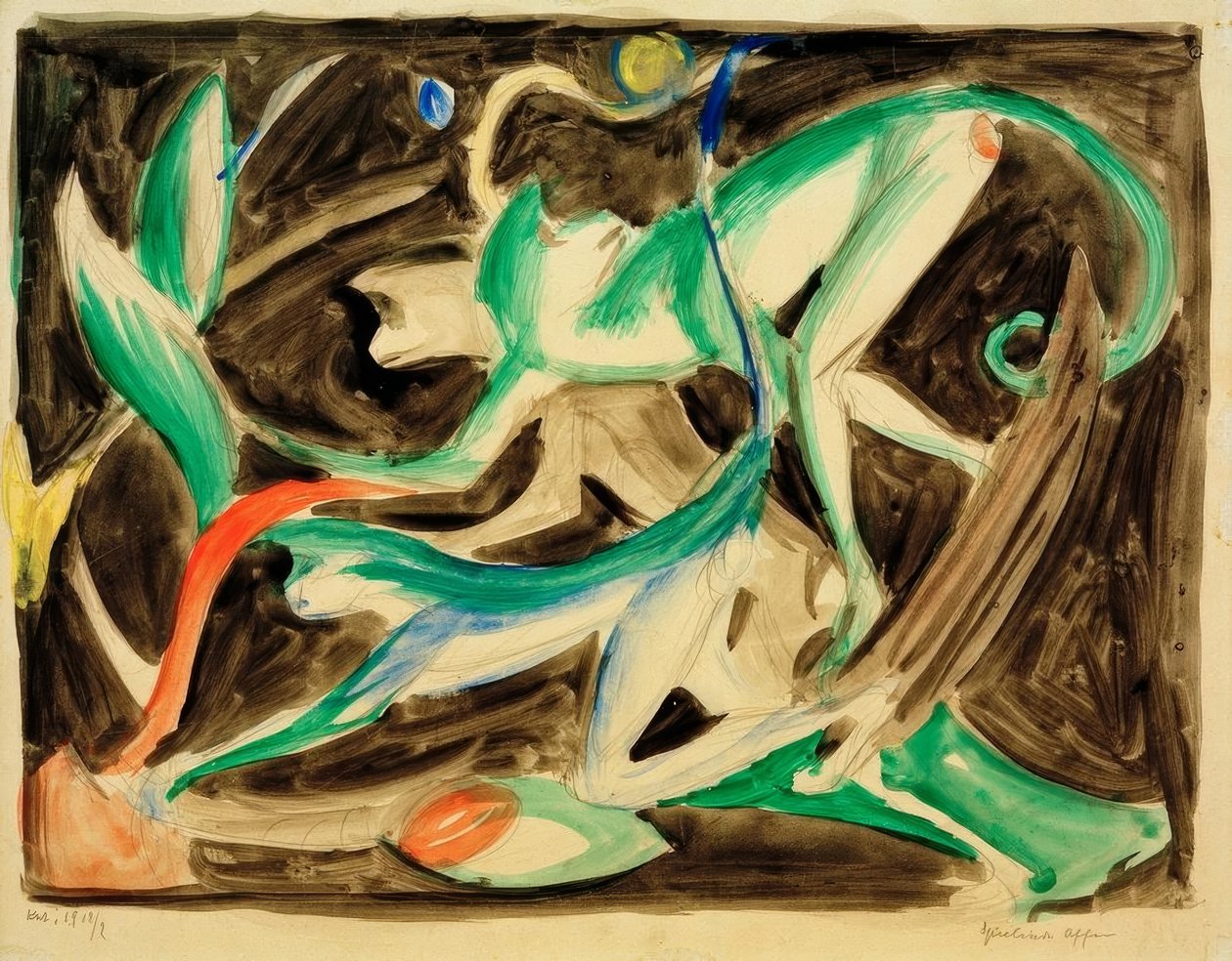 Singes jouant - Franz Marc