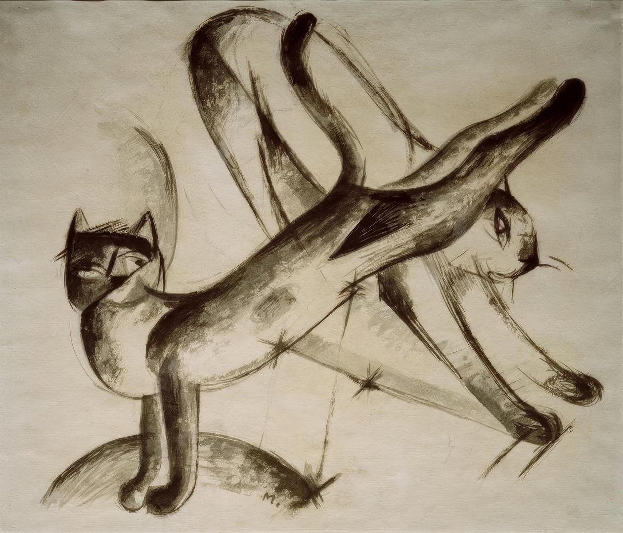 Chats jouant - Franz Marc