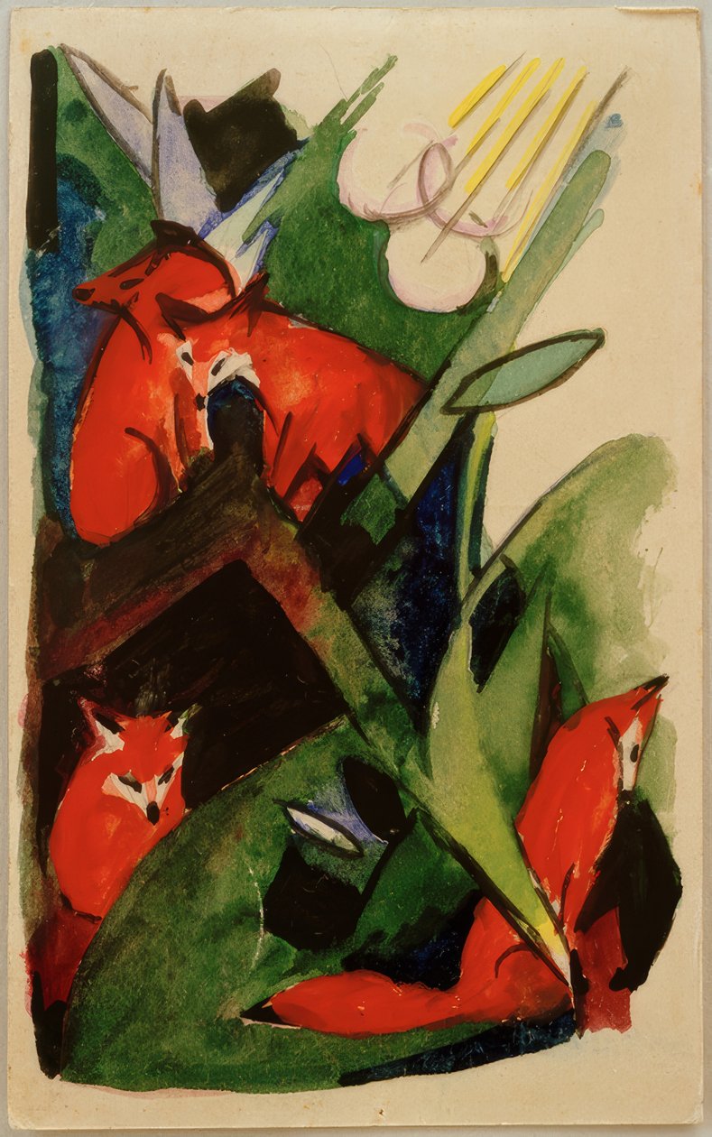 Quatre renards - Franz Marc