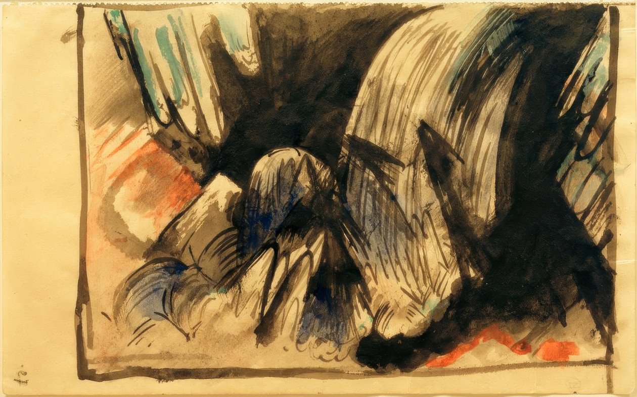 Cascade dans les montagnes - Franz Marc
