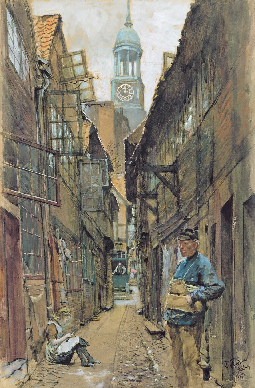 Une ruelle à Hambourg - Franz Skarbina