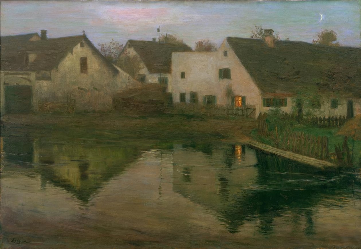 Soirée au village - Franz Skarbina