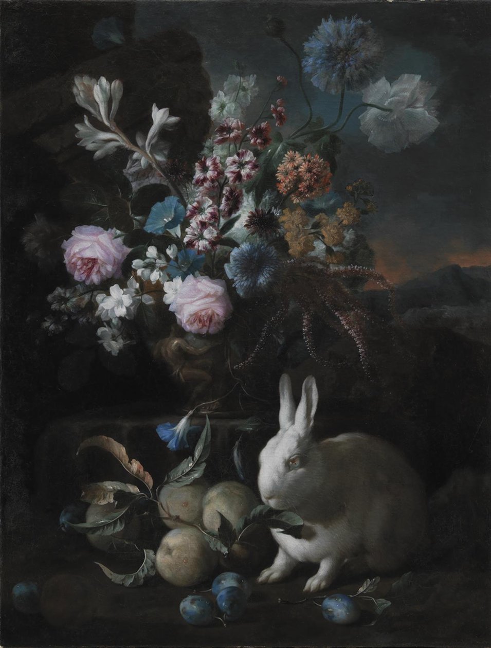 Pièce florale avec lapin - Franz Werner Tamm