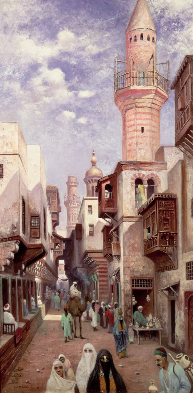 Une scène de rue arabe - Franz Wilhelm Odelmark