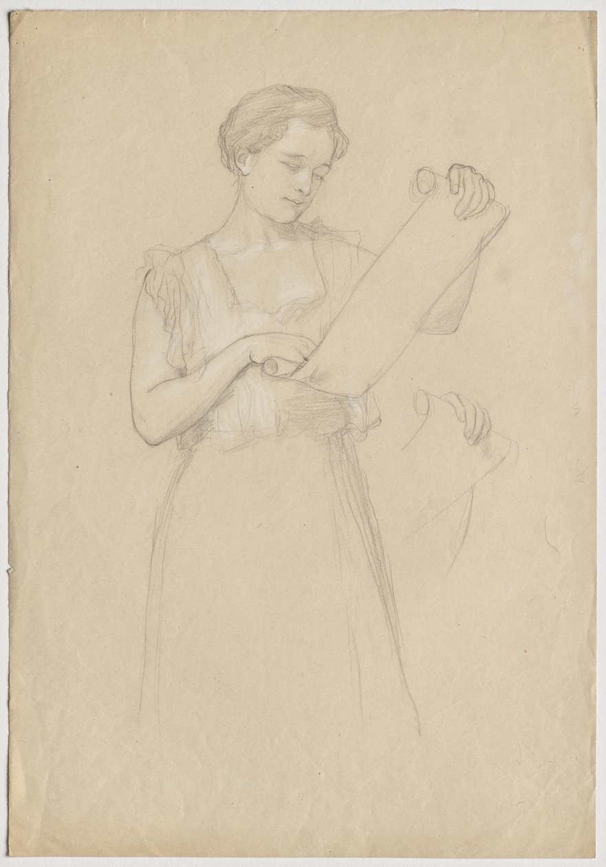 Jeune fille lisant un parchemin - Franz von Matsch