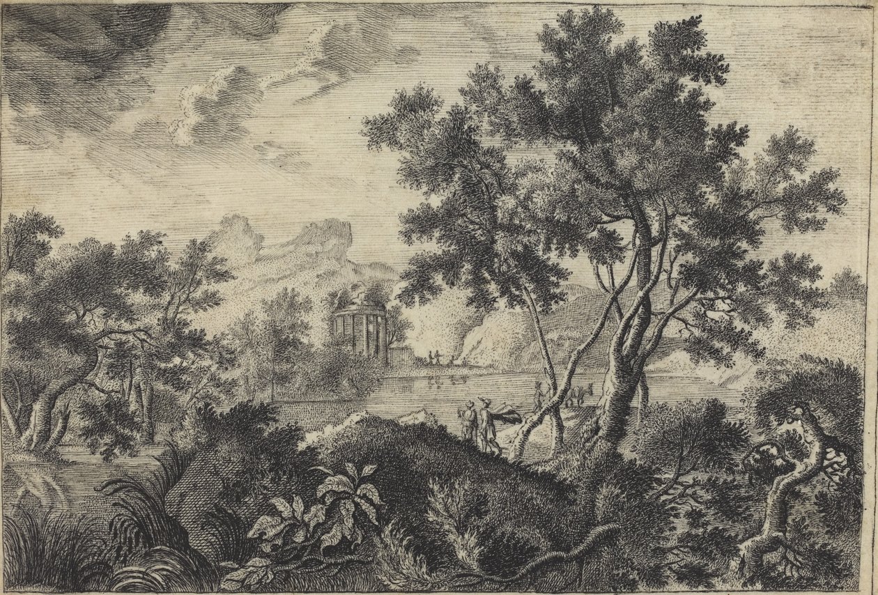 Paysage classique avec un tempietto - Frédéric de Moucheron