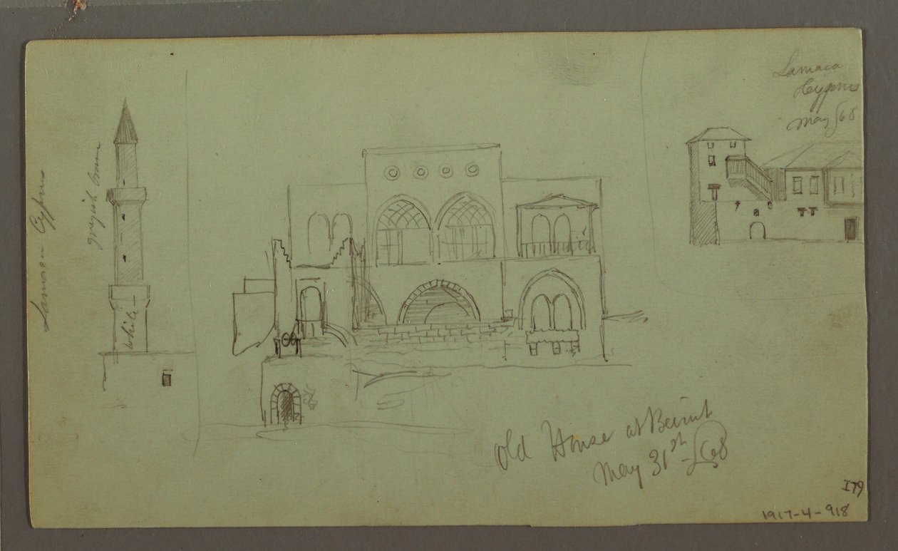 Dessin, Vieille maison, Beyrouth, 1868 - Frederic Edwin Church