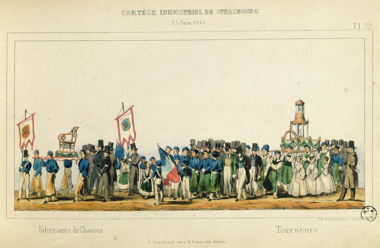 Procession des fabricants de chaises à Strasbourg, 25 juin 1840 - Frederic Emile Simon