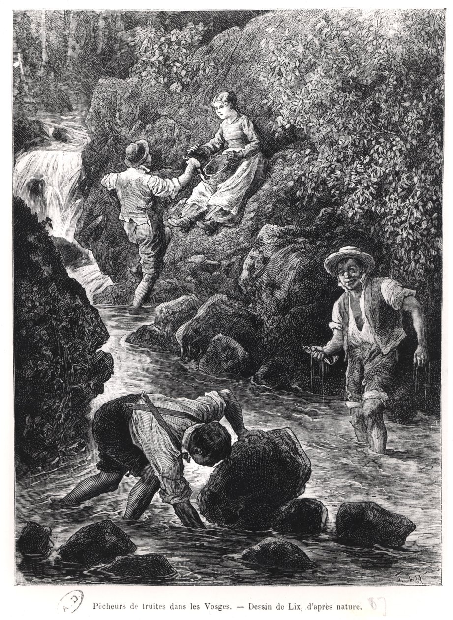 Pêche à la truite dans les Vosges, 1887 - Frederic Theodore Lix