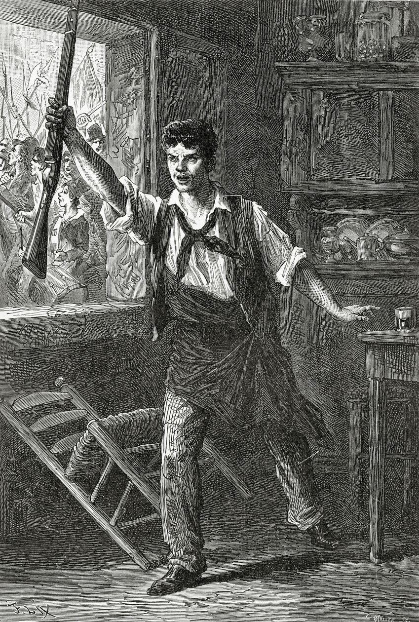 Le Parisien du Faubourg, 19e siècle (gravure en noir et blanc) - Frederic Theodore Lix