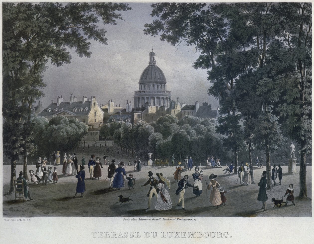 Jardin du Luxembourg, gravé par Frederic Martens, 1832 - Frederic Martens