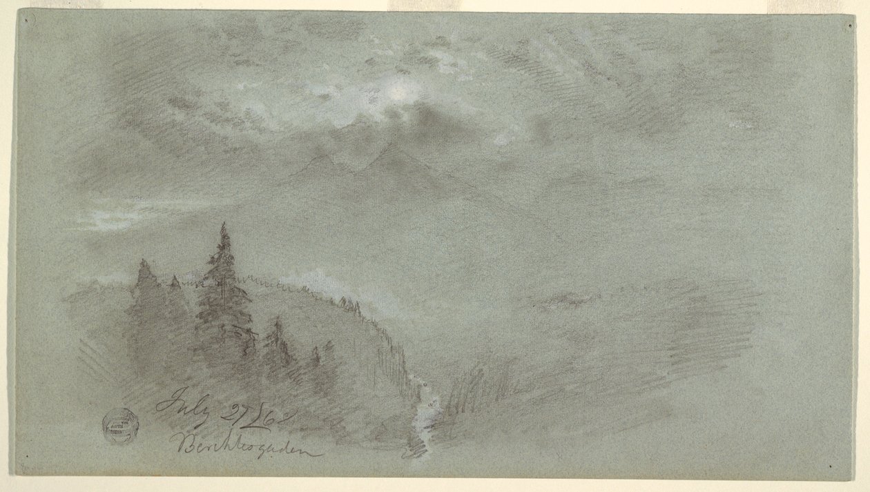 Dessin, Berchtesgaden, Bavière, 27 juillet 1868 - Frederic Edwin Church