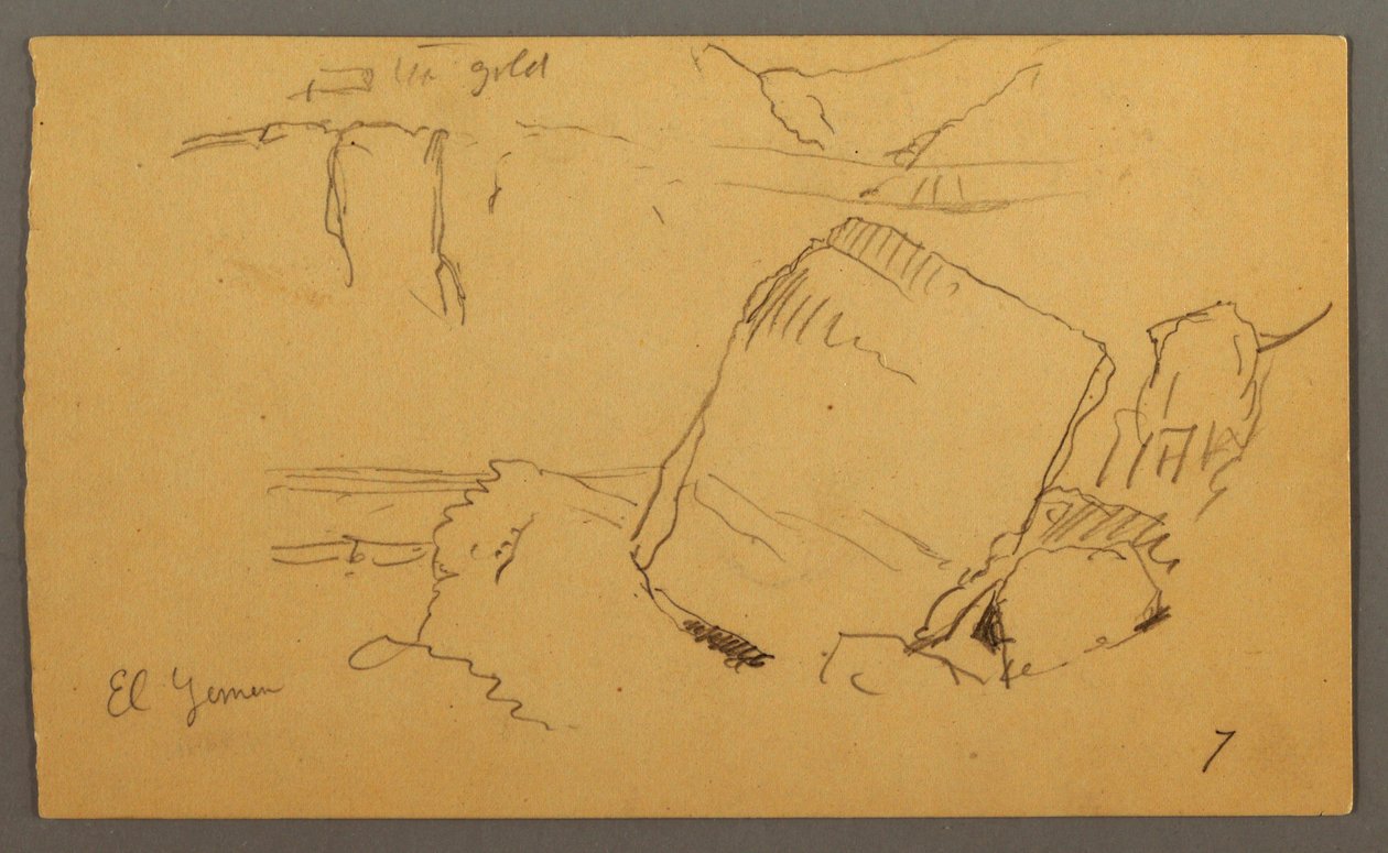 Dessin, Rochers, février peut-être 1868 - Frederic Edwin Church