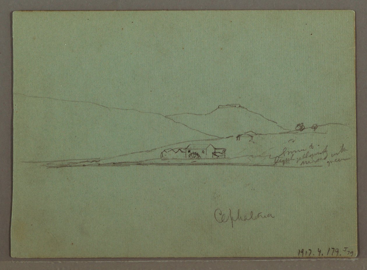 Dessin, Céphalonie, Grèce, avril 1869 - Frederic Edwin Church