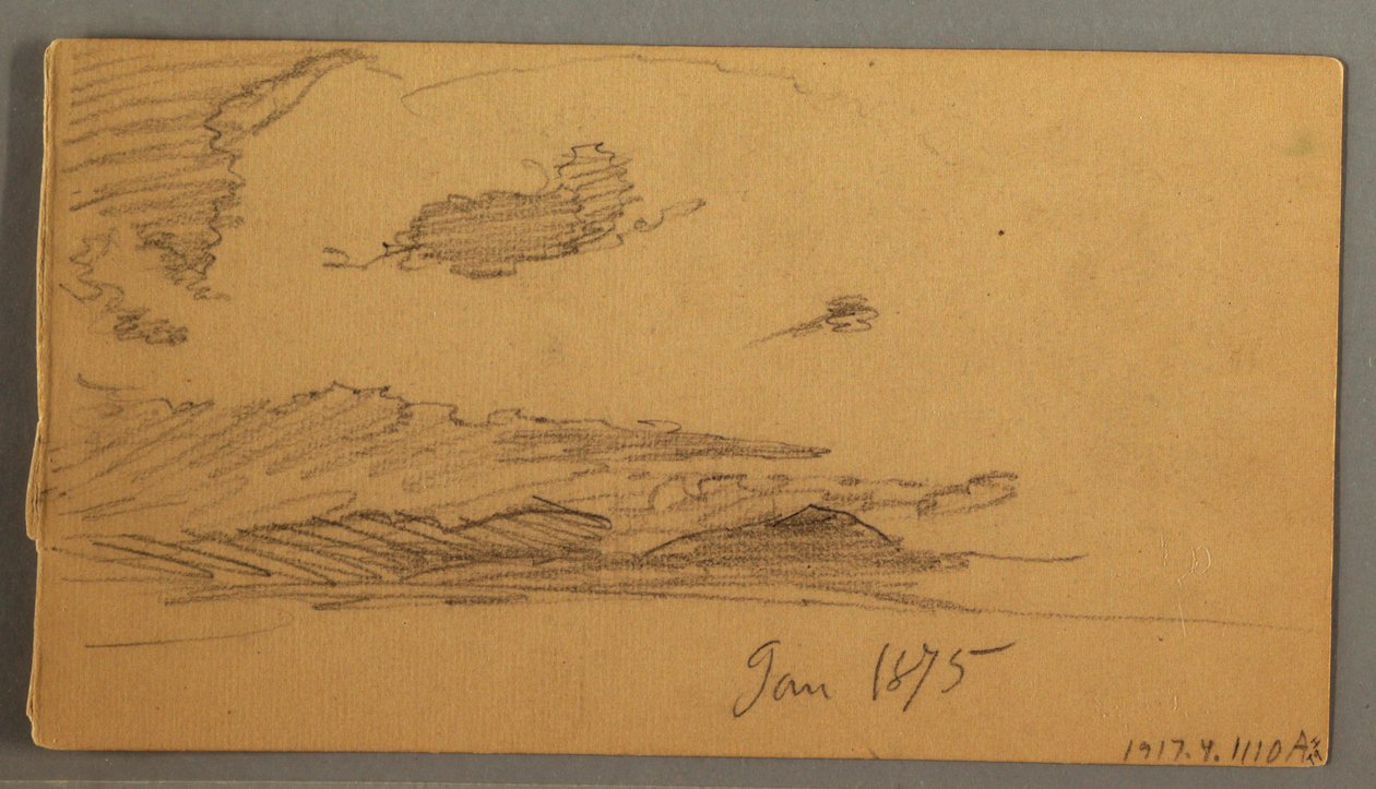 Dessin, Nuage sur les collines, peut-être 1875 - Frederic Edwin Church