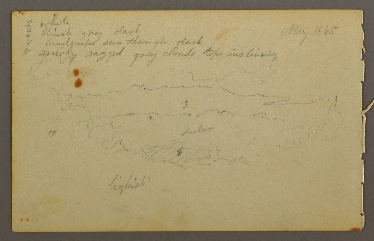 Dessin, étude de nuages, 1844 - Frederic Edwin Church