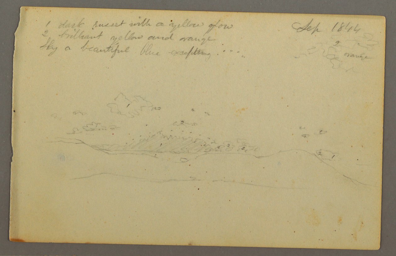 Dessin, Étude de nuages, versant d
