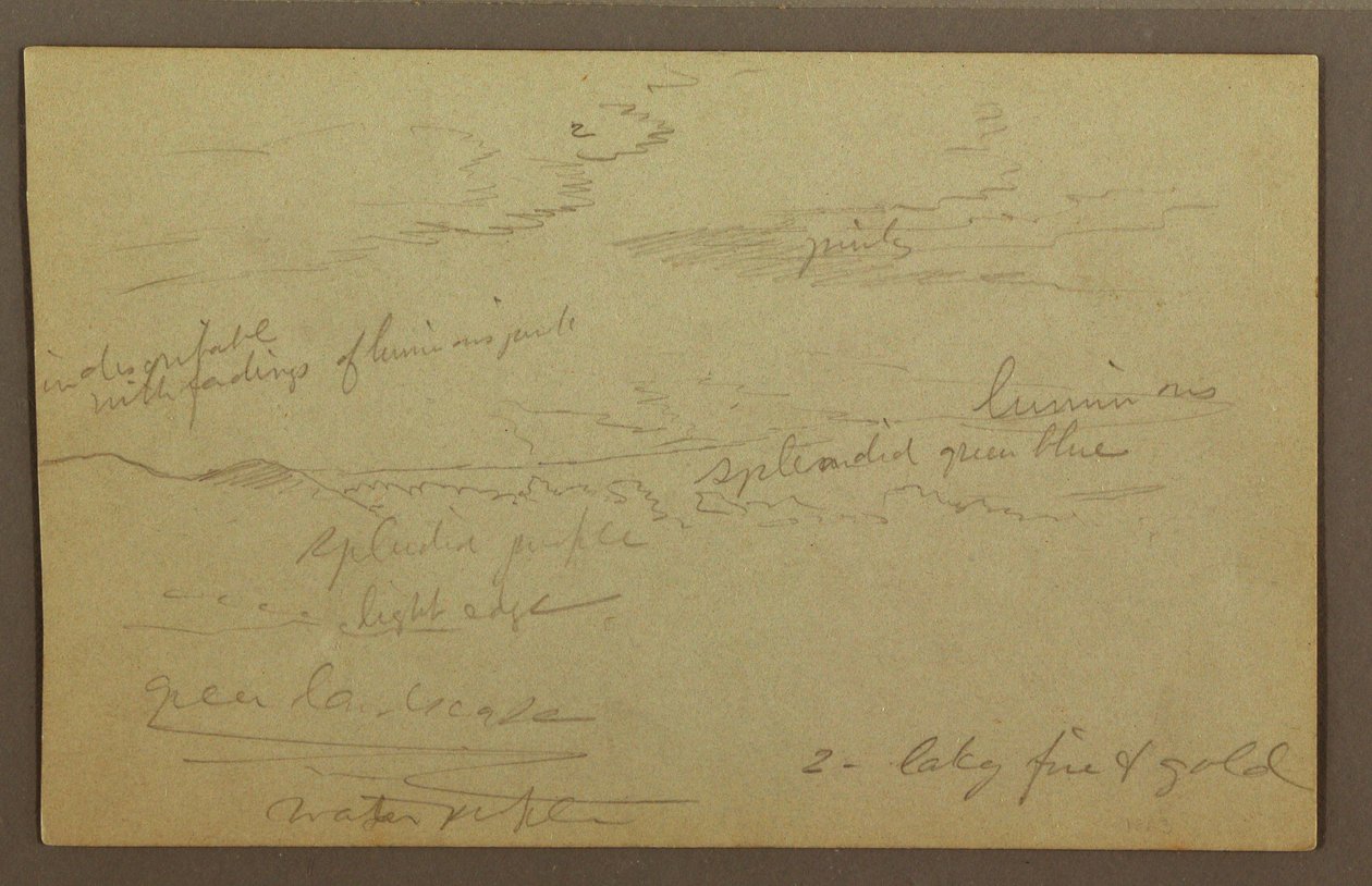 Dessin, ciel nuageux, peut-être années 1860 - Frederic Edwin Church