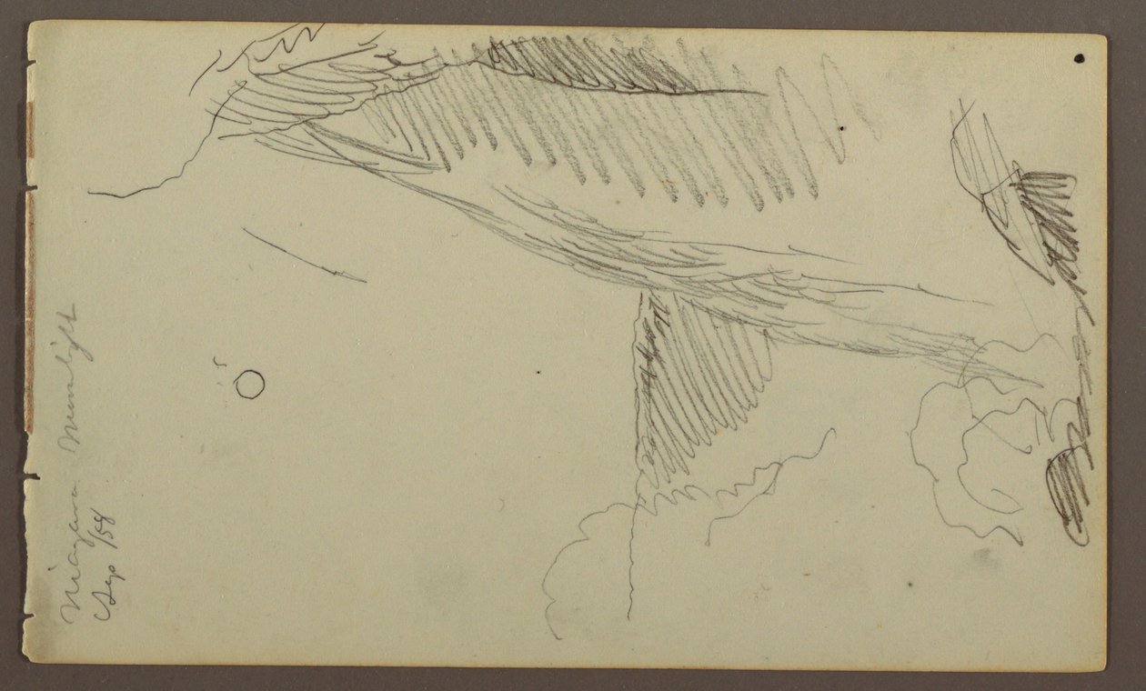 Dessin, Chutes au clair de lune, 1858 - Frederic Edwin Church
