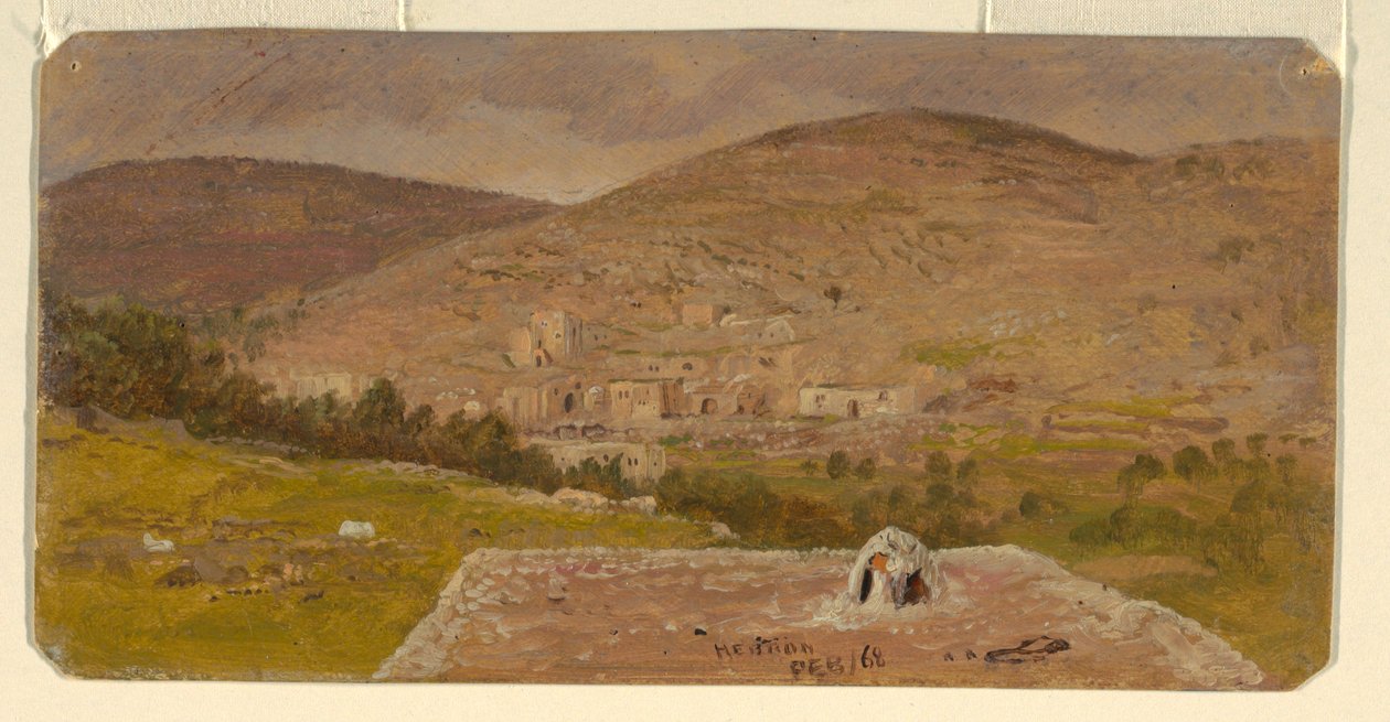Dessin, Hebron, vue générale, février 1868 - Frederic Edwin Church