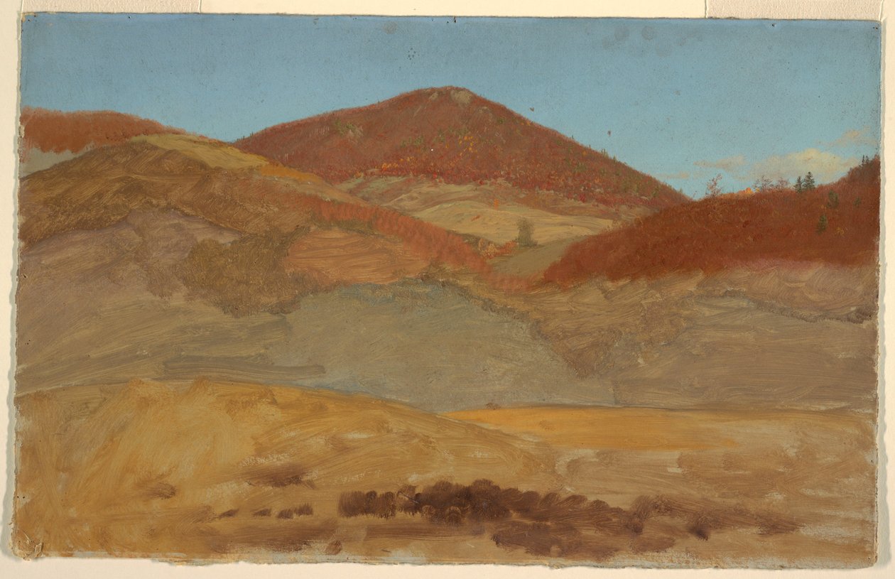 Dessin, paysage de collines, automne, 1870-80 - Frederic Edwin Church