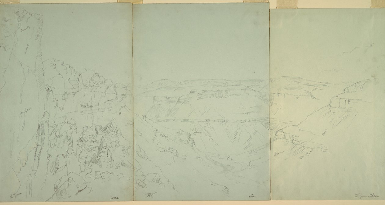 Dessin, Paysage à El Yeman, 1868 - Frederic Edwin Church