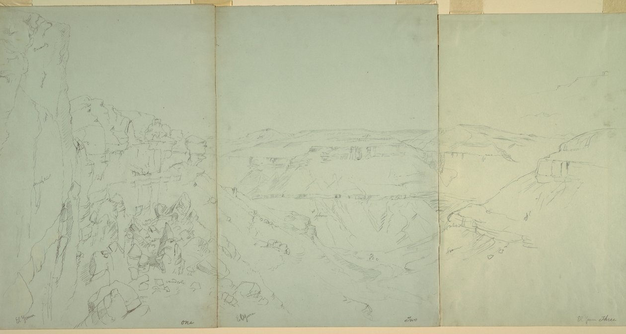 Dessin, Paysage à El Yeman, 1868 - Frederic Edwin Church