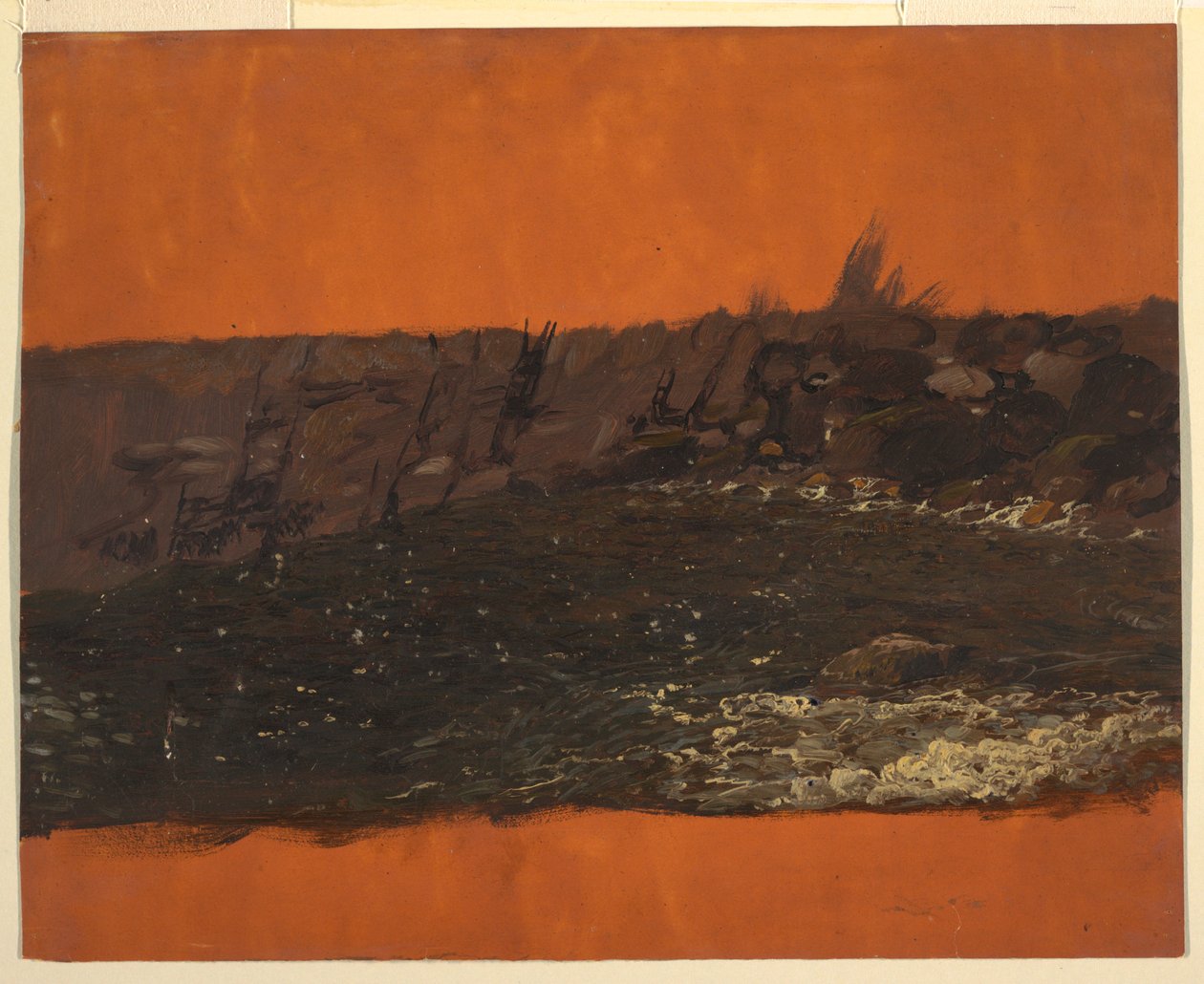 Dessin, côte du Maine, vers 1850 - Frederic Edwin Church
